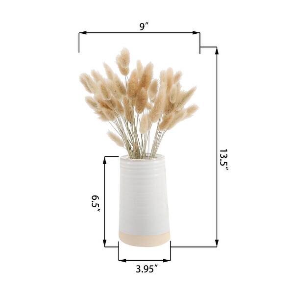 14"H Bunny Tails In 6.25"H Ceramic Vase 3X3X6.25 Bed Bath & Beyond